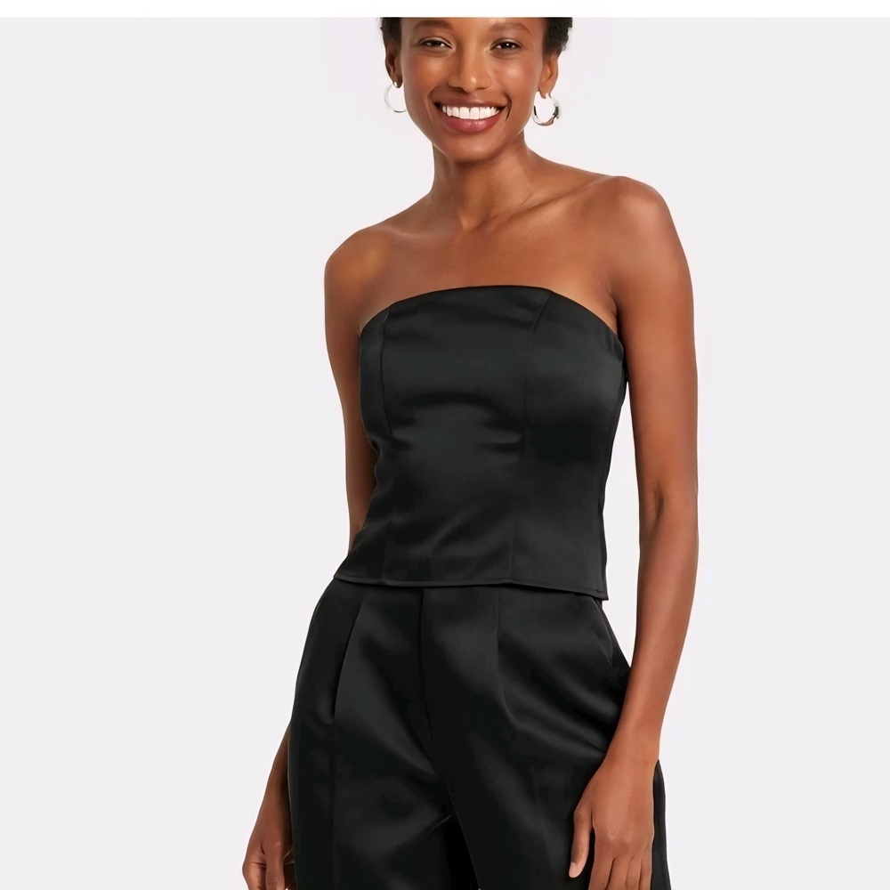 a new day Black Sleeveless Bustier Top